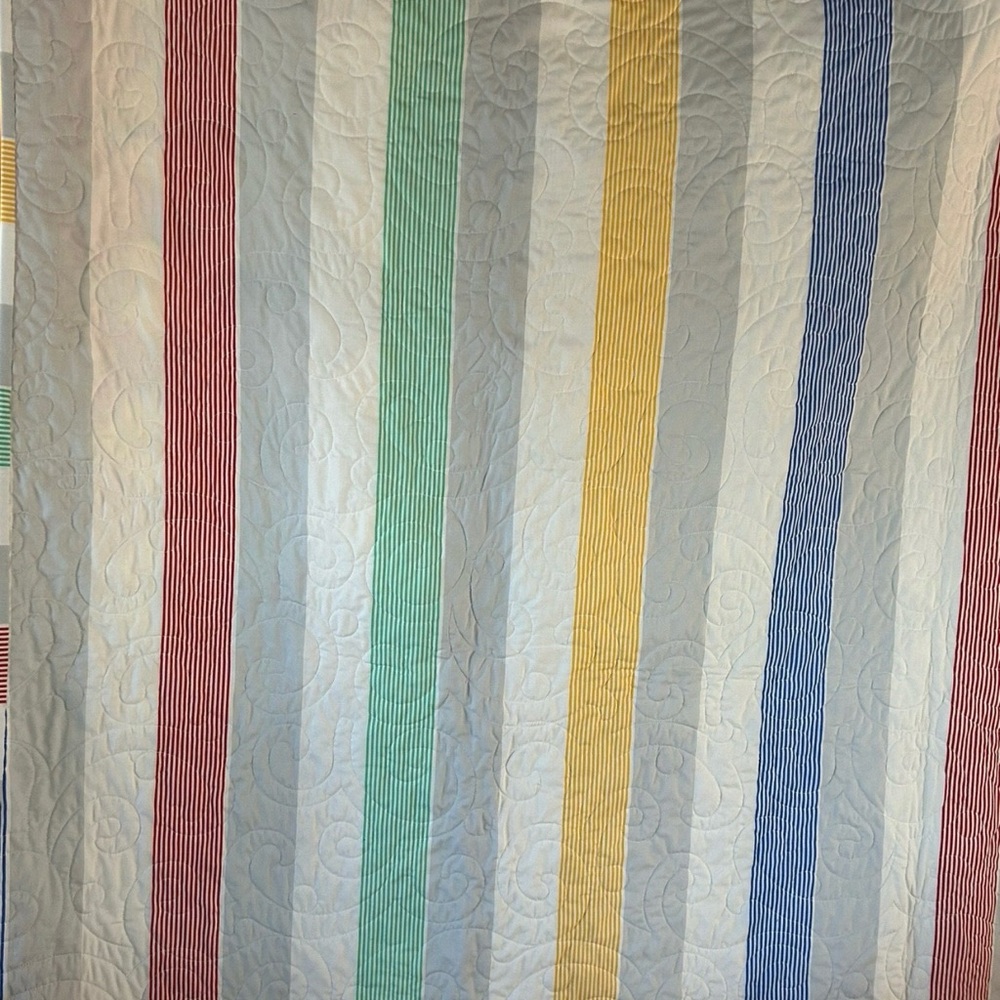 Handmade Multicolor Checkerboard Quilt - Red Border - Picture 3 of 4